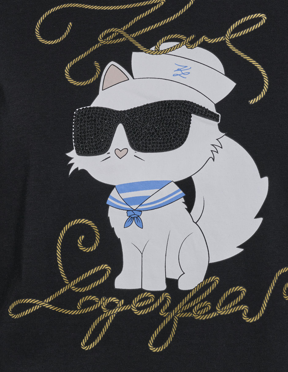 Playera manga corta Karl Lagerfeld Paris cuello redondo para mujer