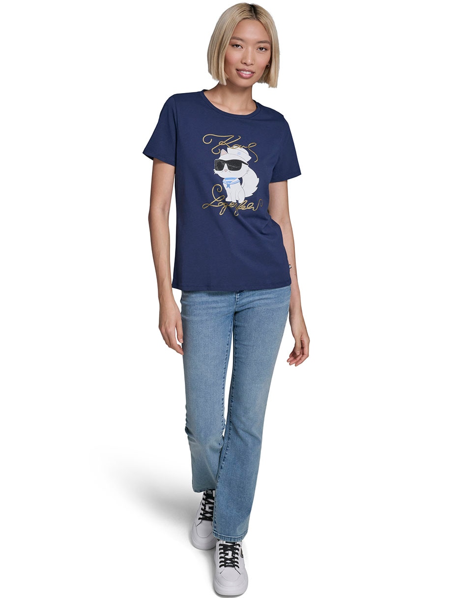 Playera manga corta cuello redondo mujer 4