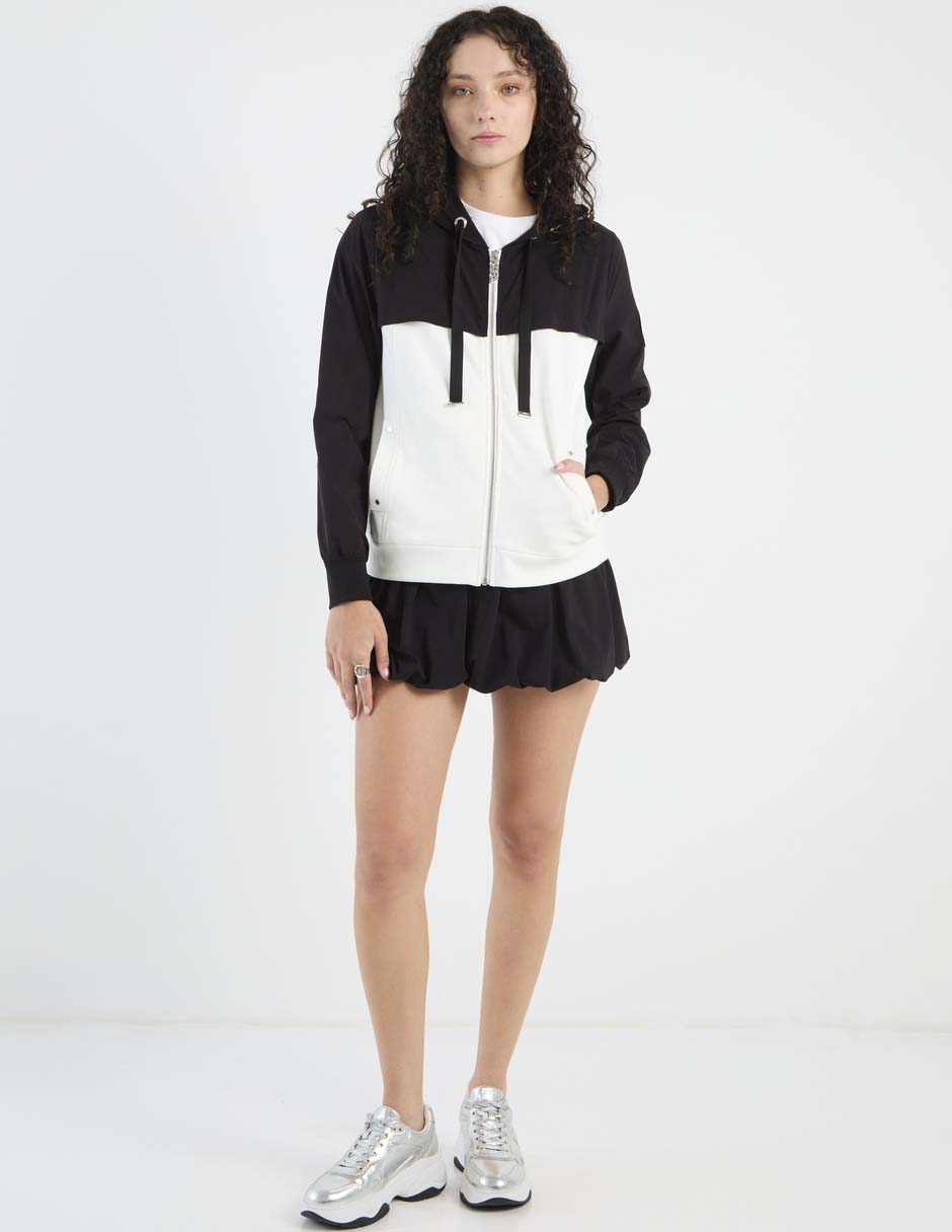 Sudadera con capucha y bolsa para mujer