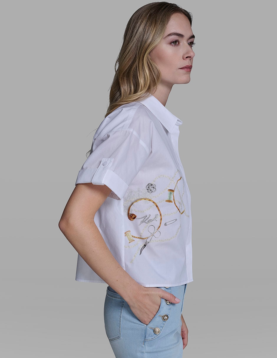 Blusa manga corta para mujer 8