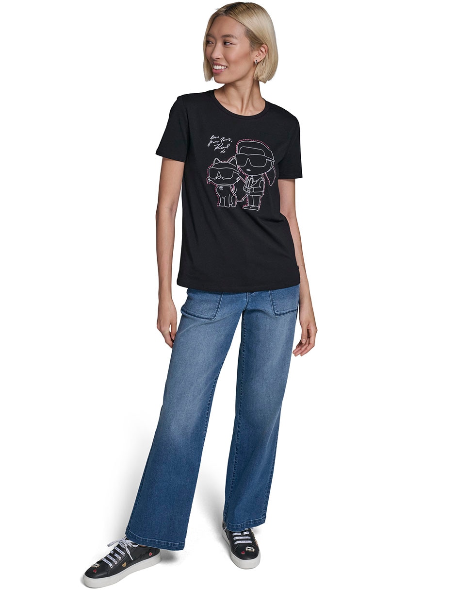 Playera manga corta cuello redondo para mujer 6