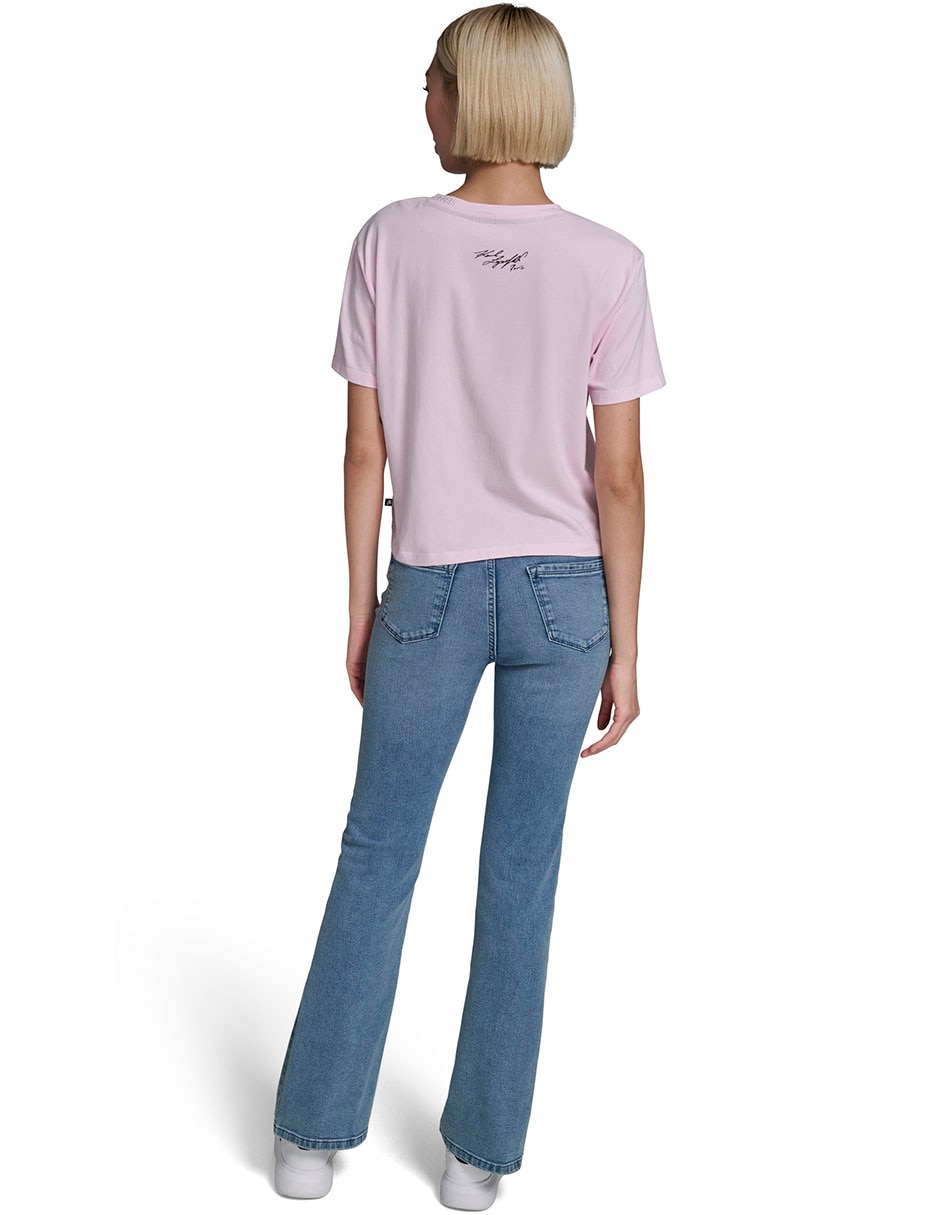 Playera manga corta Karl Lagerfeld Paris cuello redondo para mujer