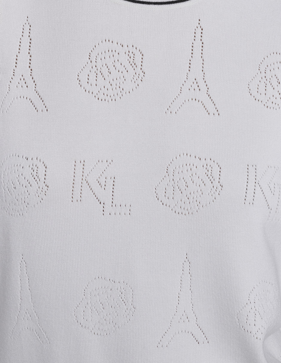Top Karl Lagerfeld Paris cuello redondo tirante ancho