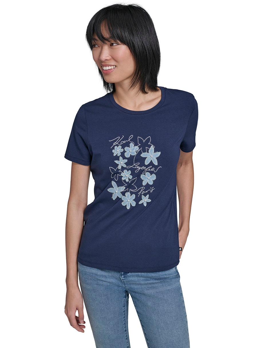 Playera manga corta cuello redondo mujer Playera manga corta cuello redondo mujer