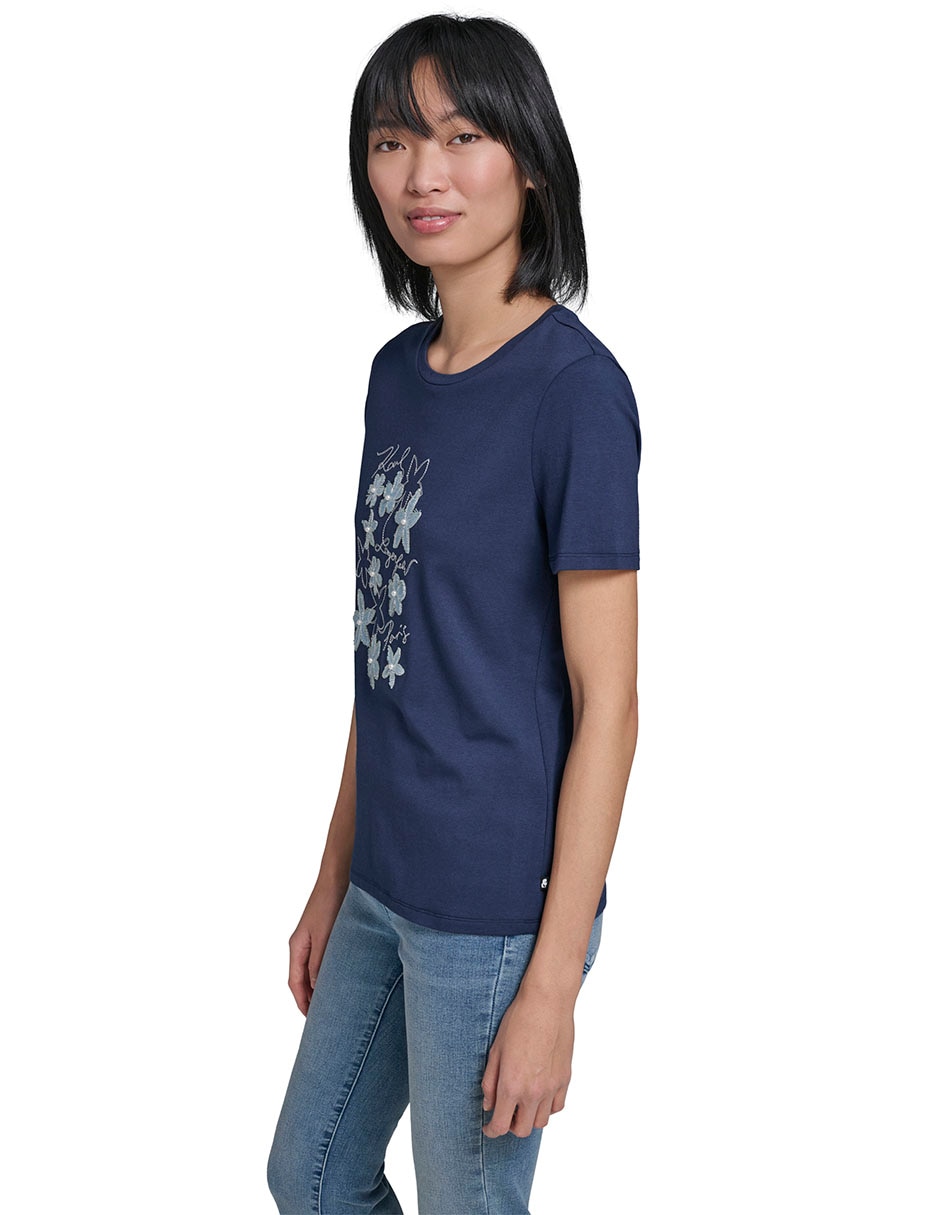 Playera manga corta cuello redondo mujer 4