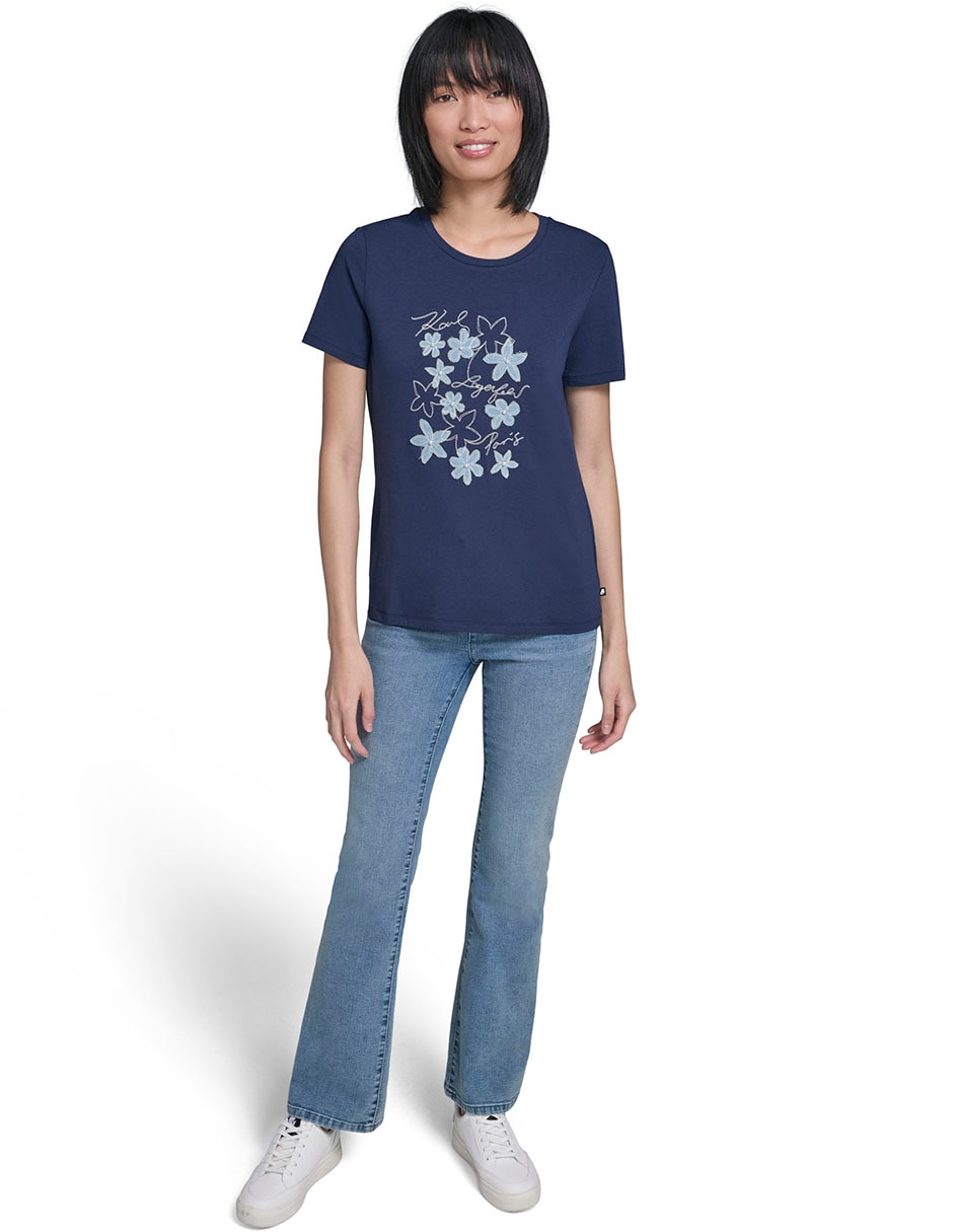 Playera manga corta cuello redondo mujer 2