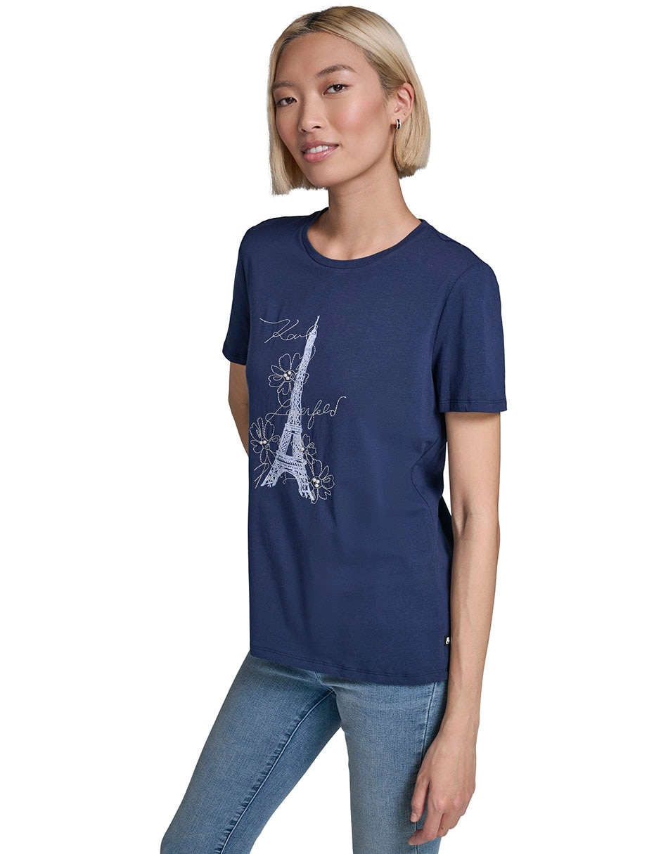 Playera manga corta cuello redondo mujer 4