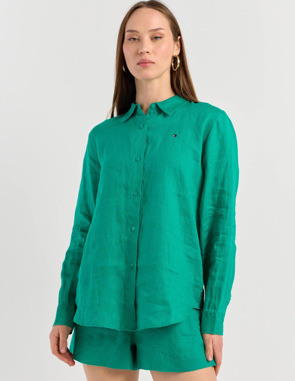 Blusa camisera Hilfiger manga larga para mujer