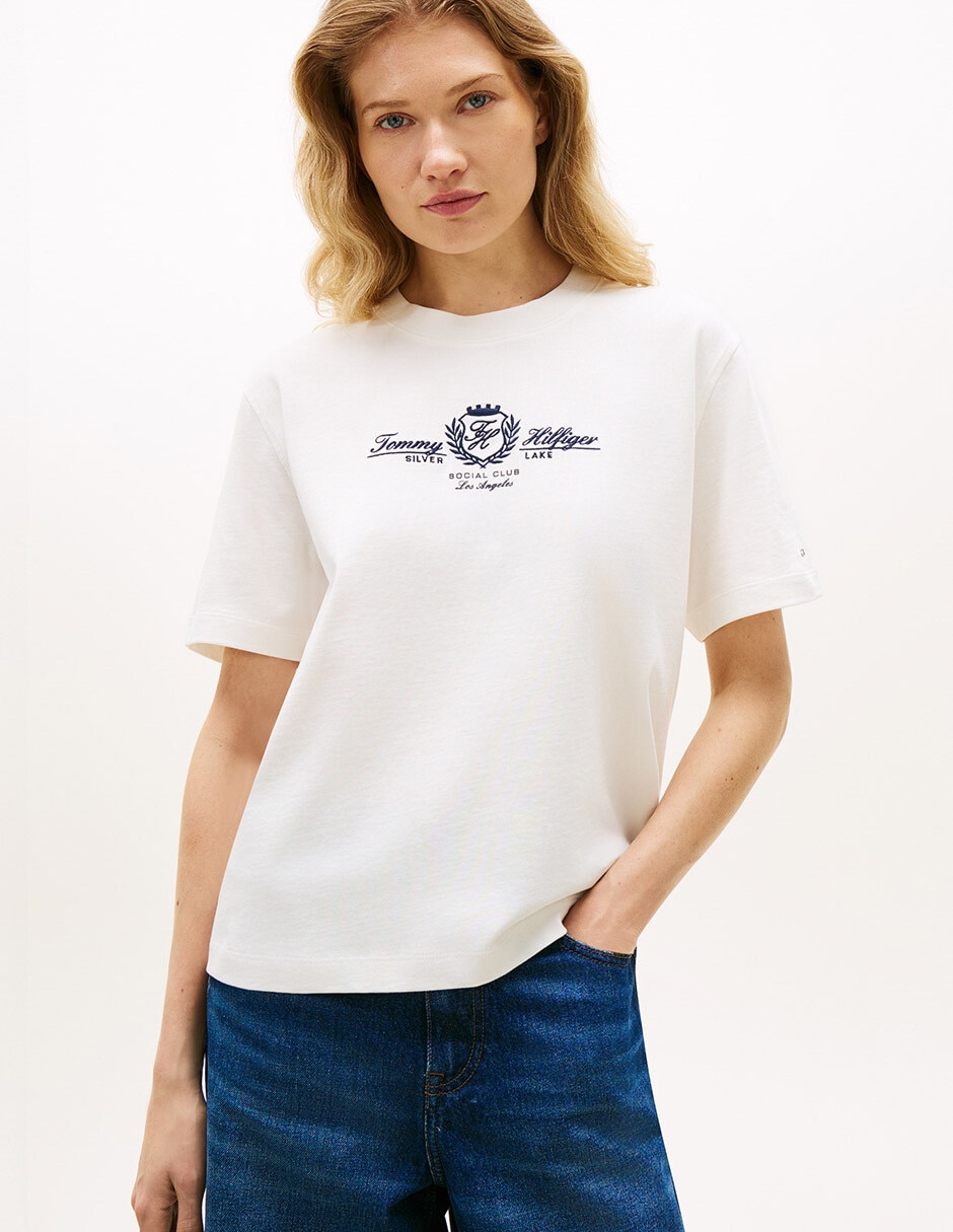 Playera manga corta cuello redondo para mujer 1