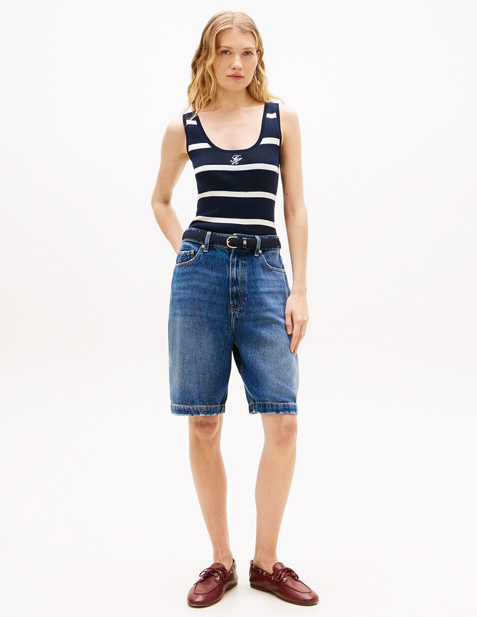 Playera sin manga cuello redondo para mujer 6