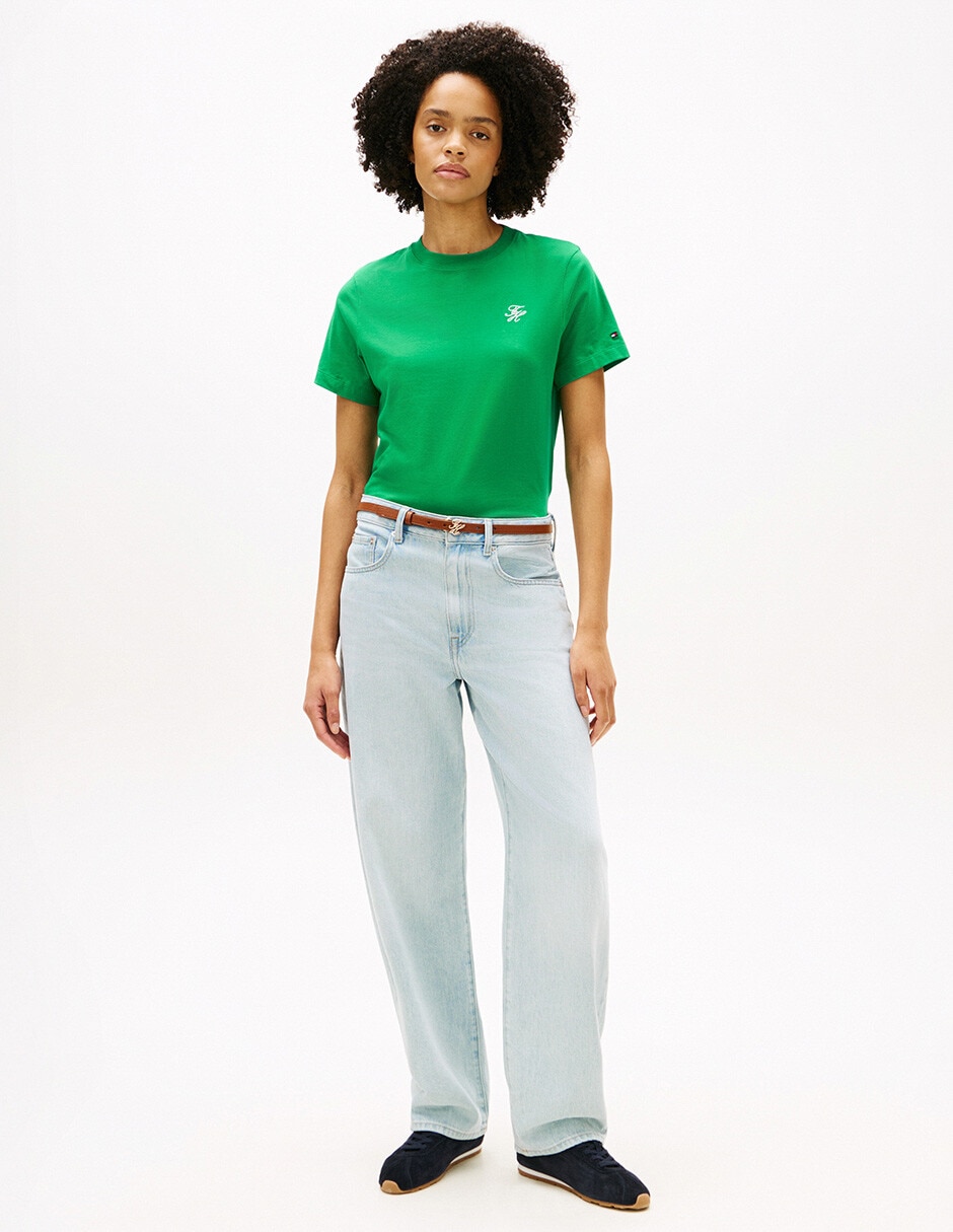 Playera manga corta Tommy cuello redondo para mujer