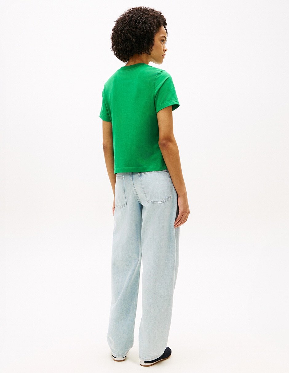 Playera manga corta Tommy cuello redondo para mujer