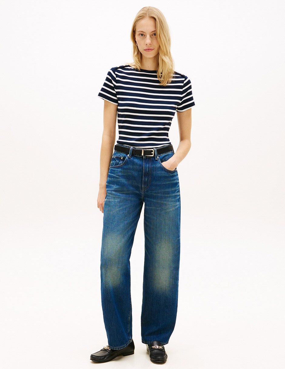 Playera manga corta Tommy cuello redondo para mujer