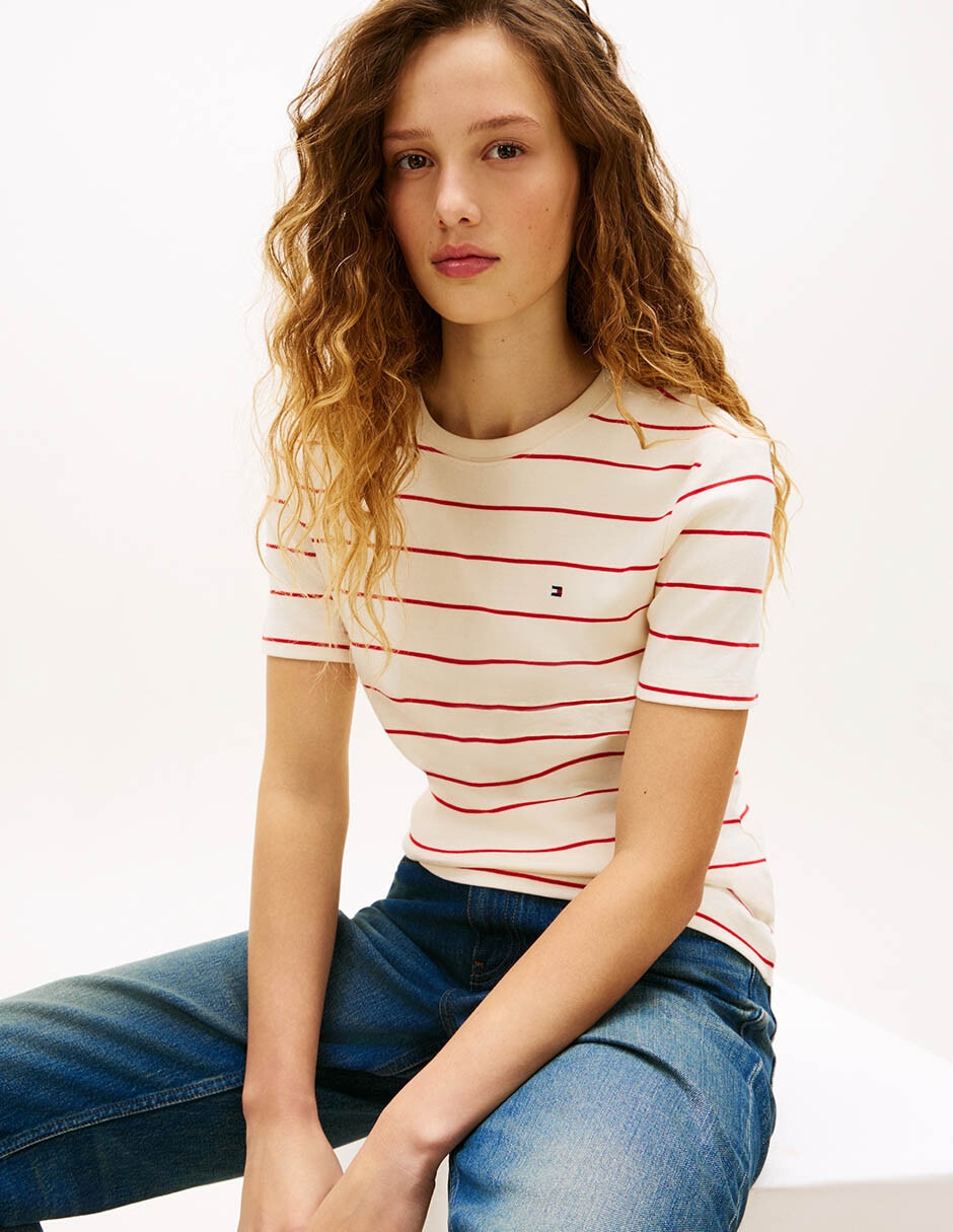 Playera manga corta cuello redondo para mujer 2