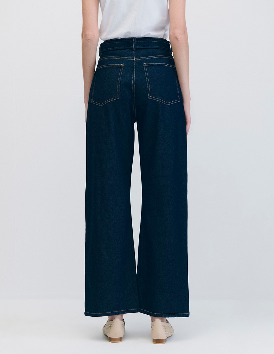 Jeans wide leg cintura alta para mujer 6