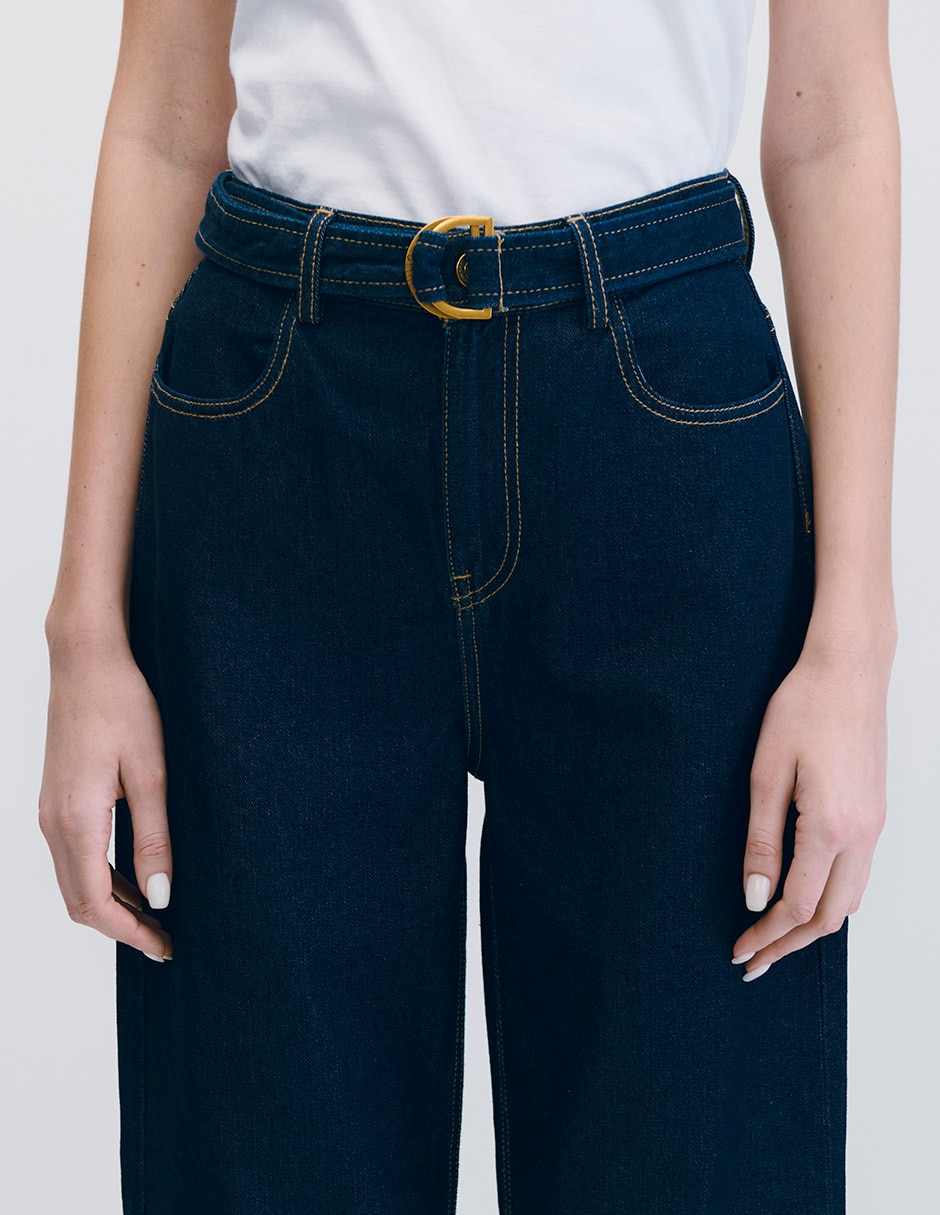 Jeans wide leg cintura alta para mujer 7