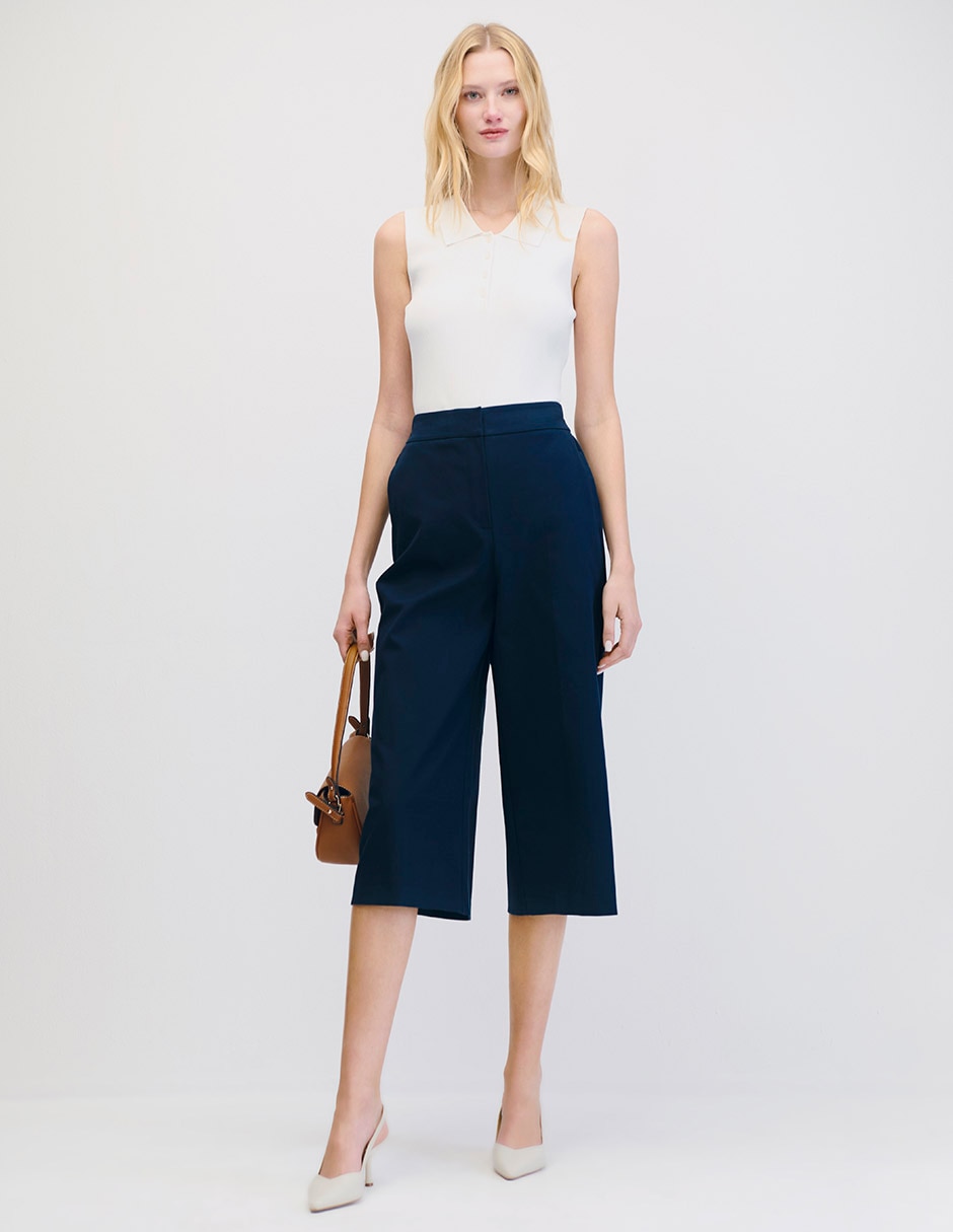 Pantalón coulotte amplio para mujer 2