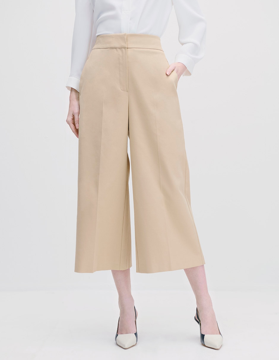 Pantalón coulotte amplio para mujer
