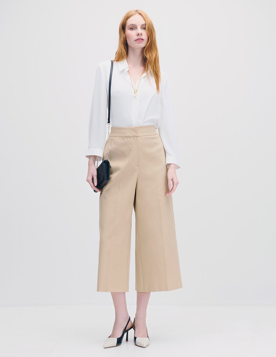 Pantalón coulotte amplio para mujer 4