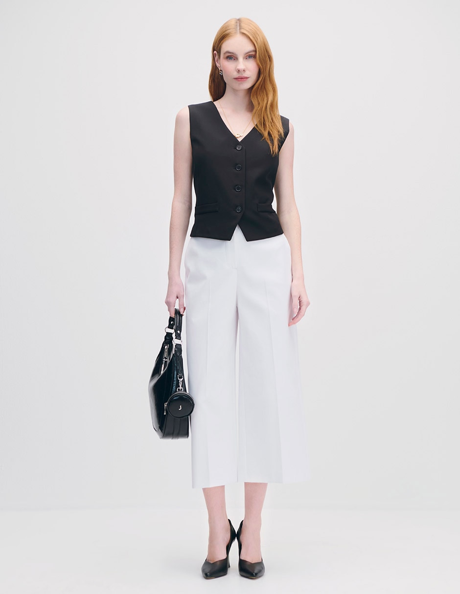 Pantalón coulotte amplio para mujer 4