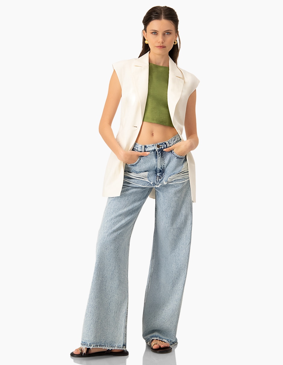 Top cuello redondo