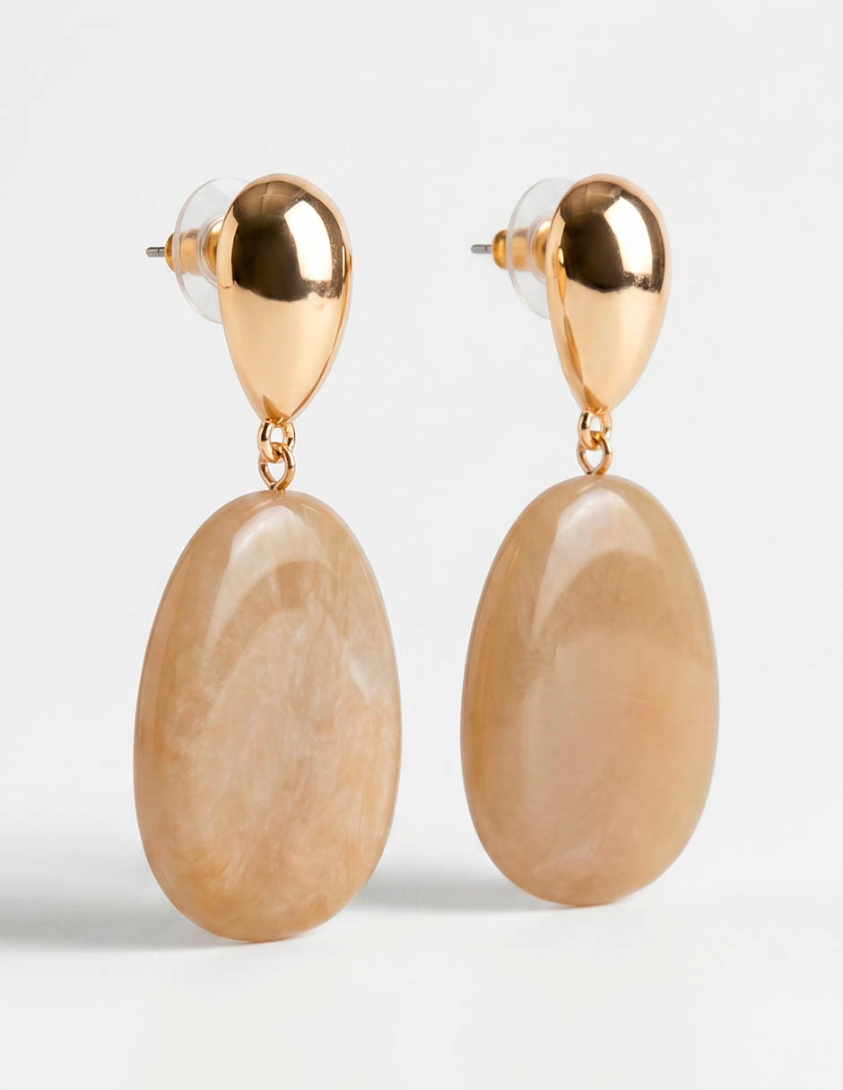 Aretes de ovalo con acabado brillante 2