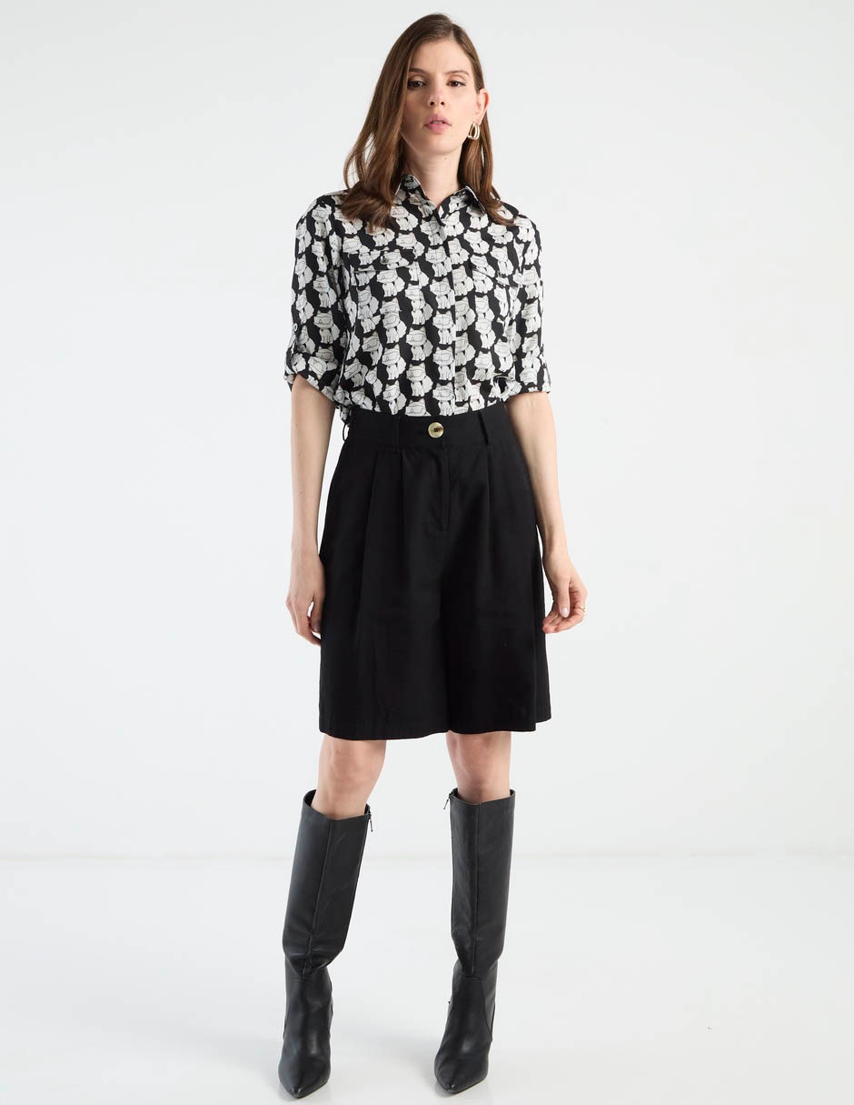 Blusa camisera manga al codo para mujer 3