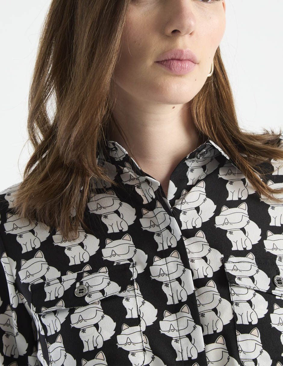 Blusa camisera manga al codo para mujer 4