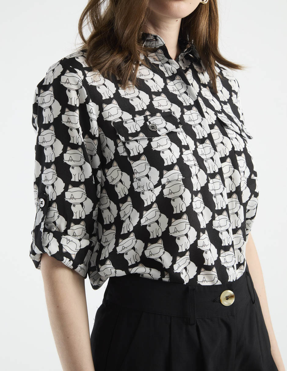 Blusa camisera manga al codo para mujer 5
