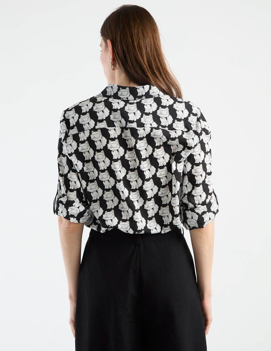Blusa camisera manga al codo para mujer 6