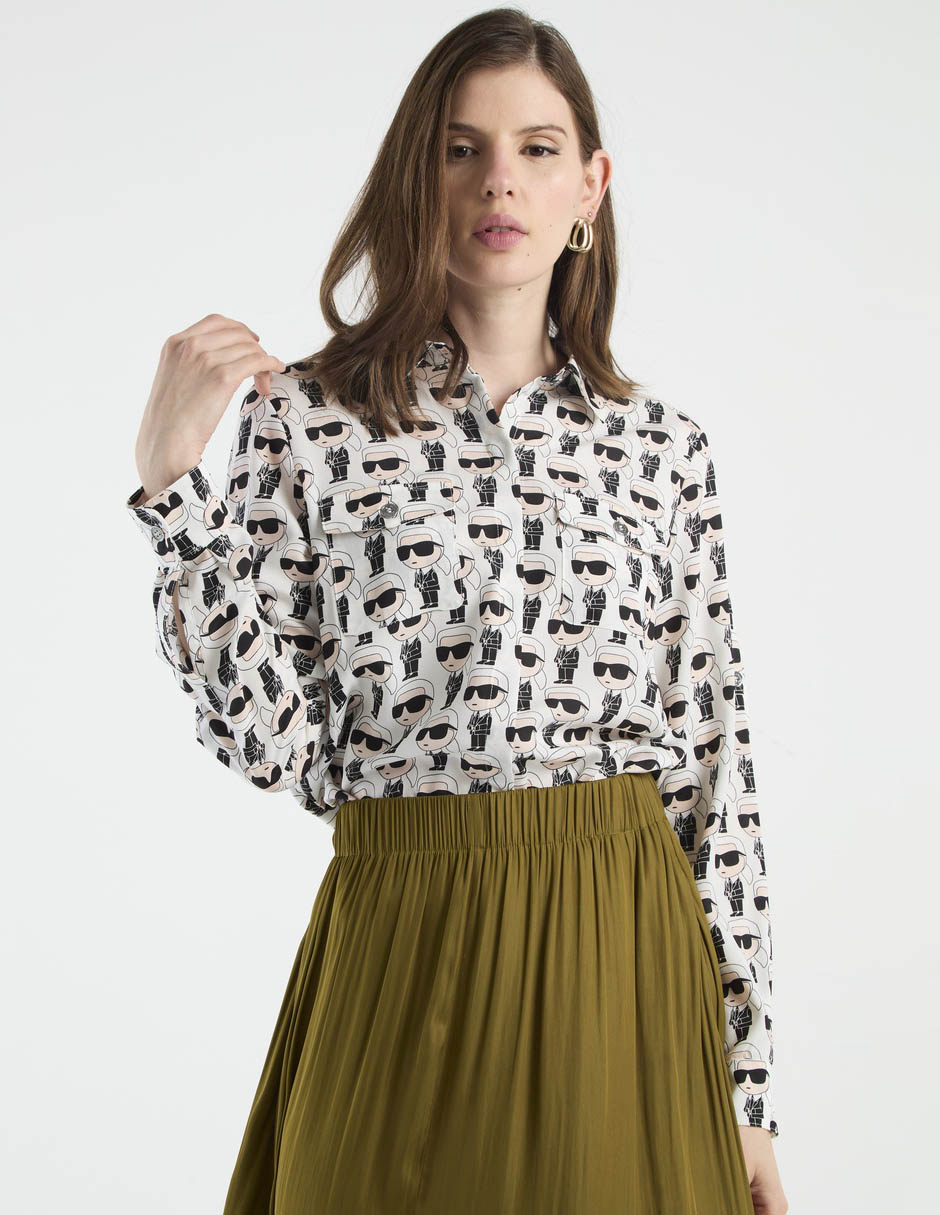 Blusa camisera manga larga para mujer 2