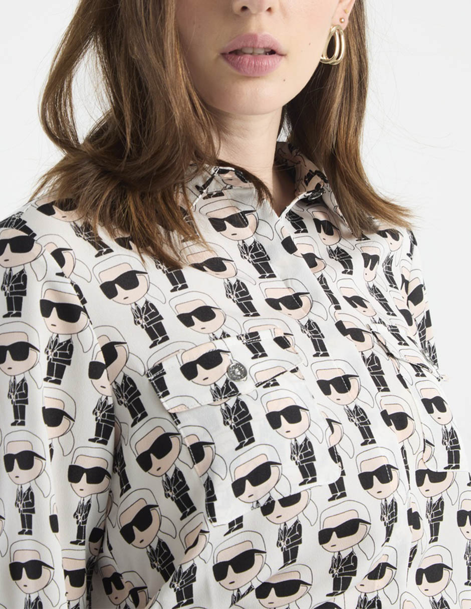 Blusa camisera manga larga para mujer 4
