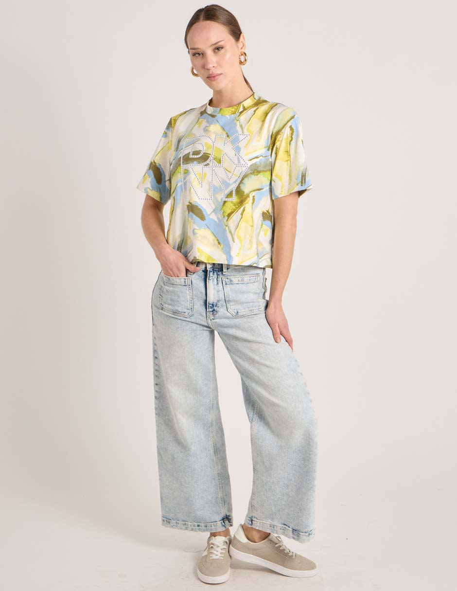 Playera manga corta DKNY cuello redondo para mujer