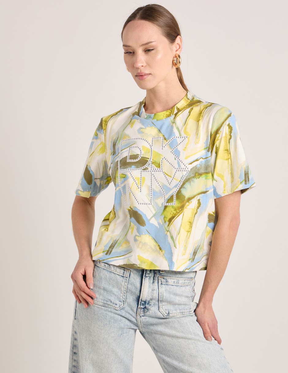 Playera manga corta cuello redondo para mujer