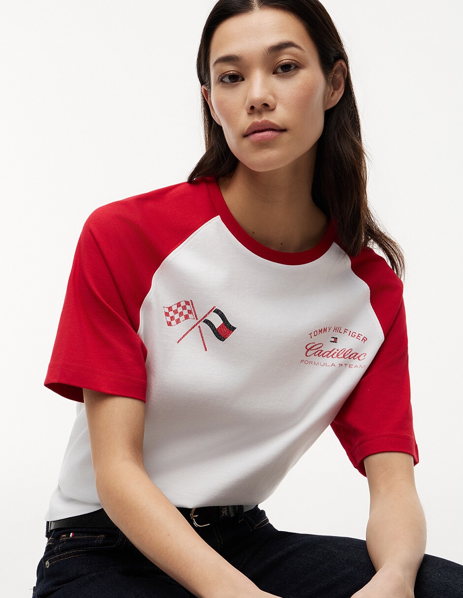 Playera manga corta Cadillac F1 cuello redondo mujer 5