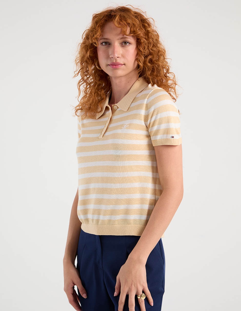 Suéter cuello polo para mujer