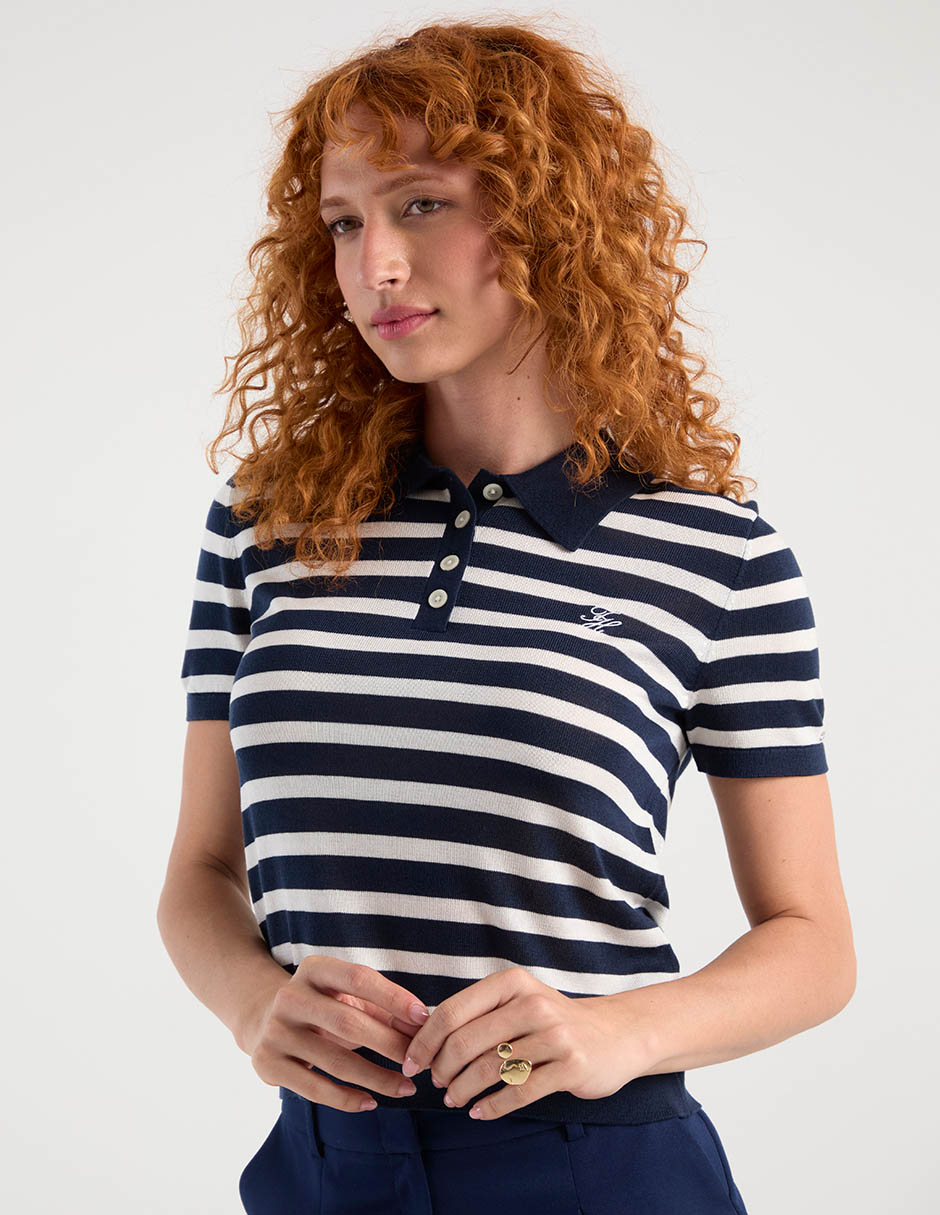 Suéter cuello polo para mujer