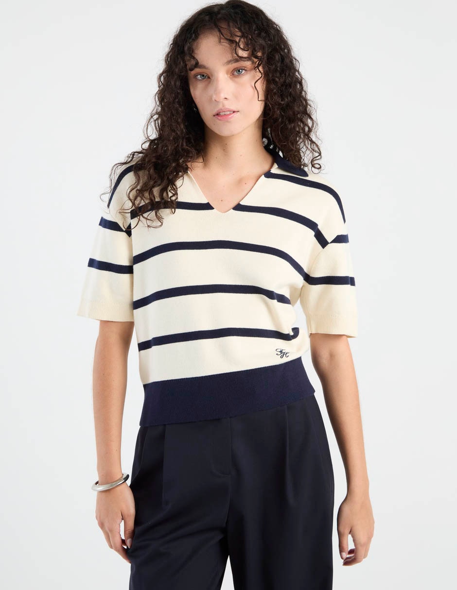 Suéter cuello polo para mujer