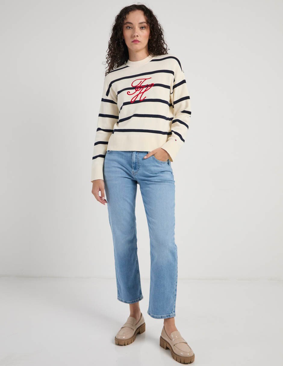 Suéter hilfiger cuello redondo para mujer 3