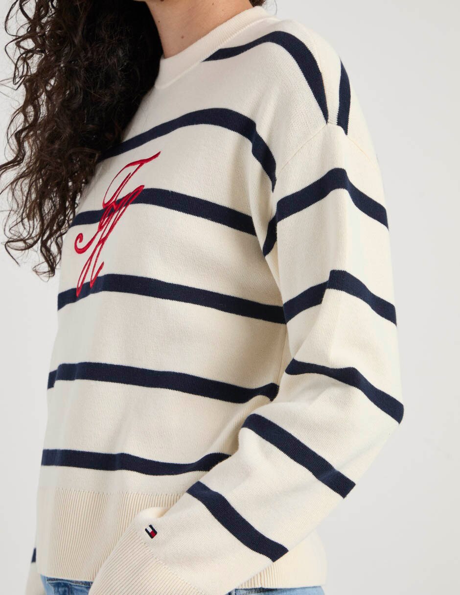 Suéter hilfiger cuello redondo para mujer 4