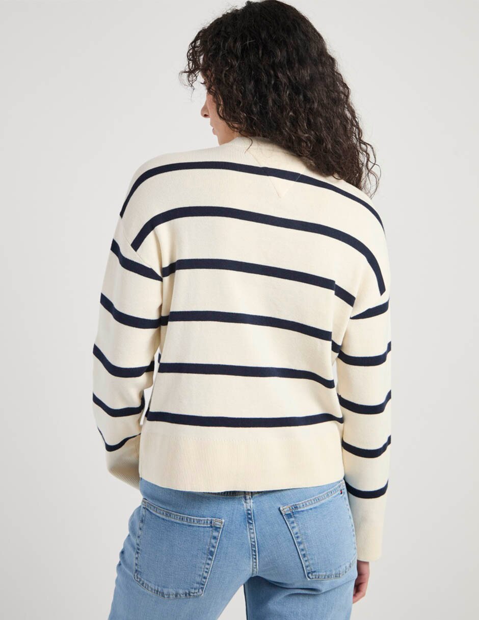 Suéter hilfiger cuello redondo para mujer 5