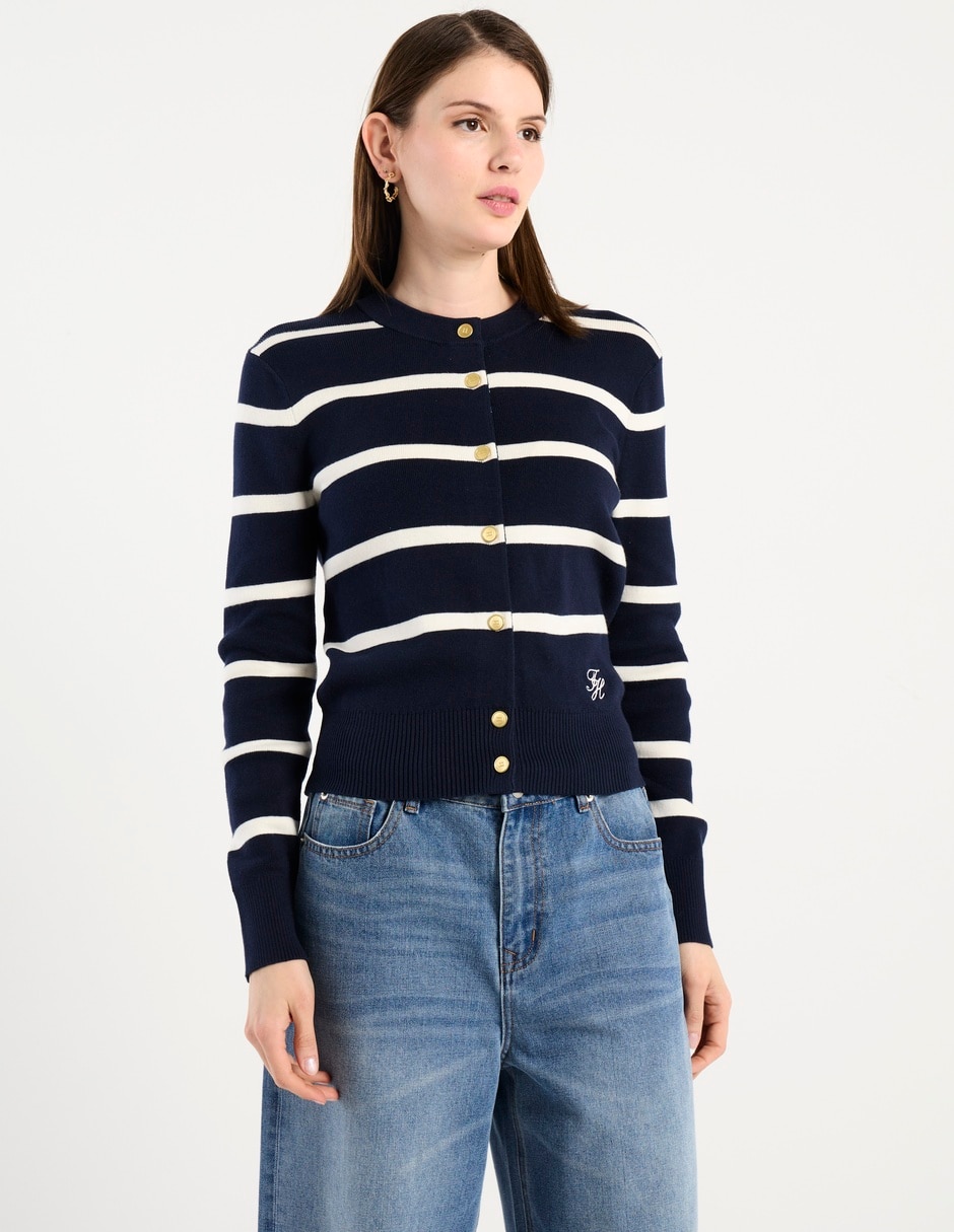 Suéter Hilfiger cuello con botón para mujer 1