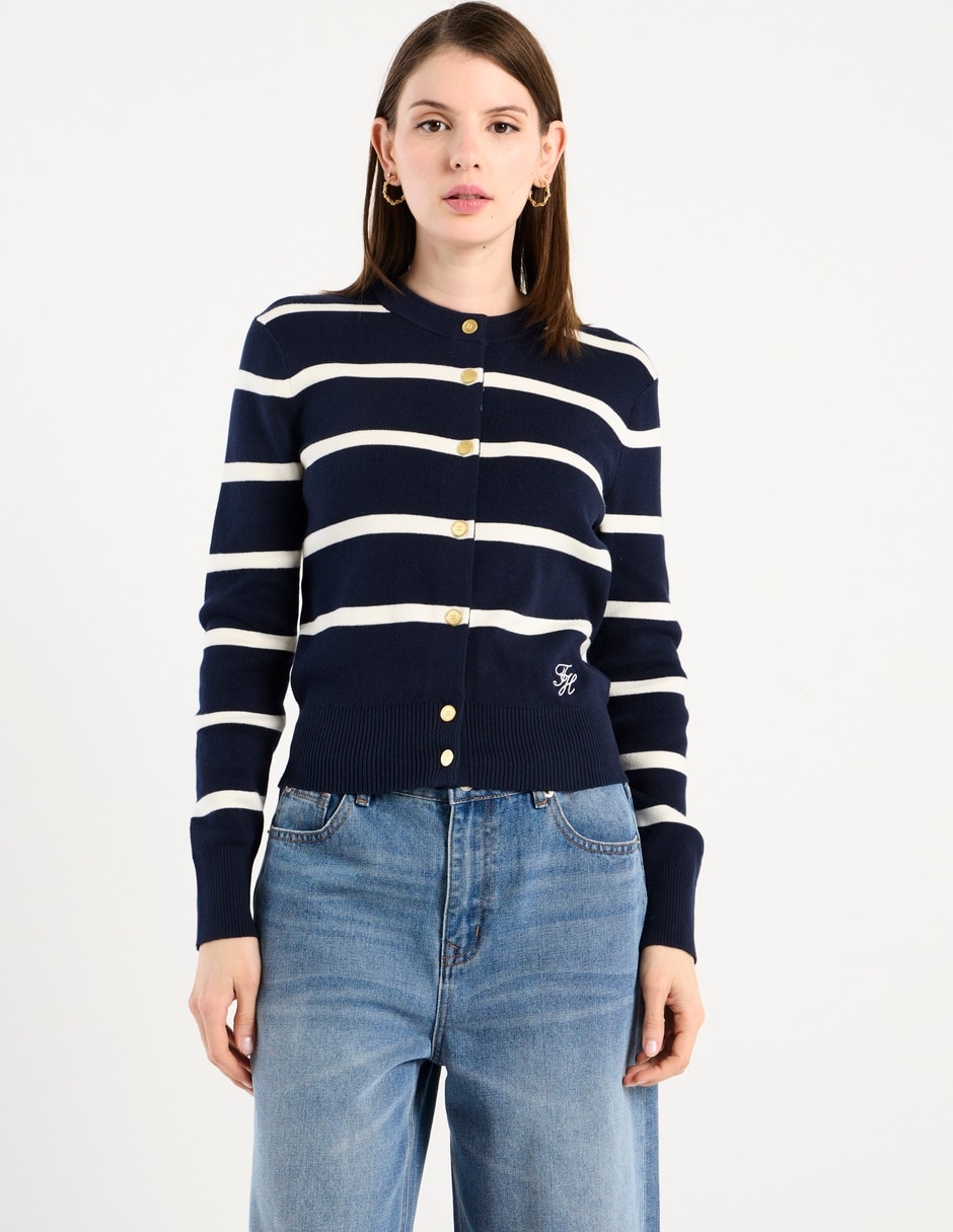 Suéter Hilfiger cuello con botón para mujer 7