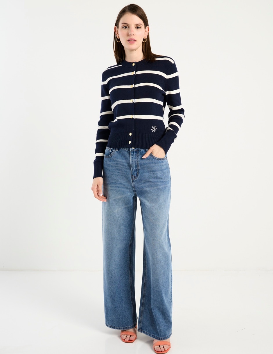 Suéter Hilfiger cuello con botón para mujer 8