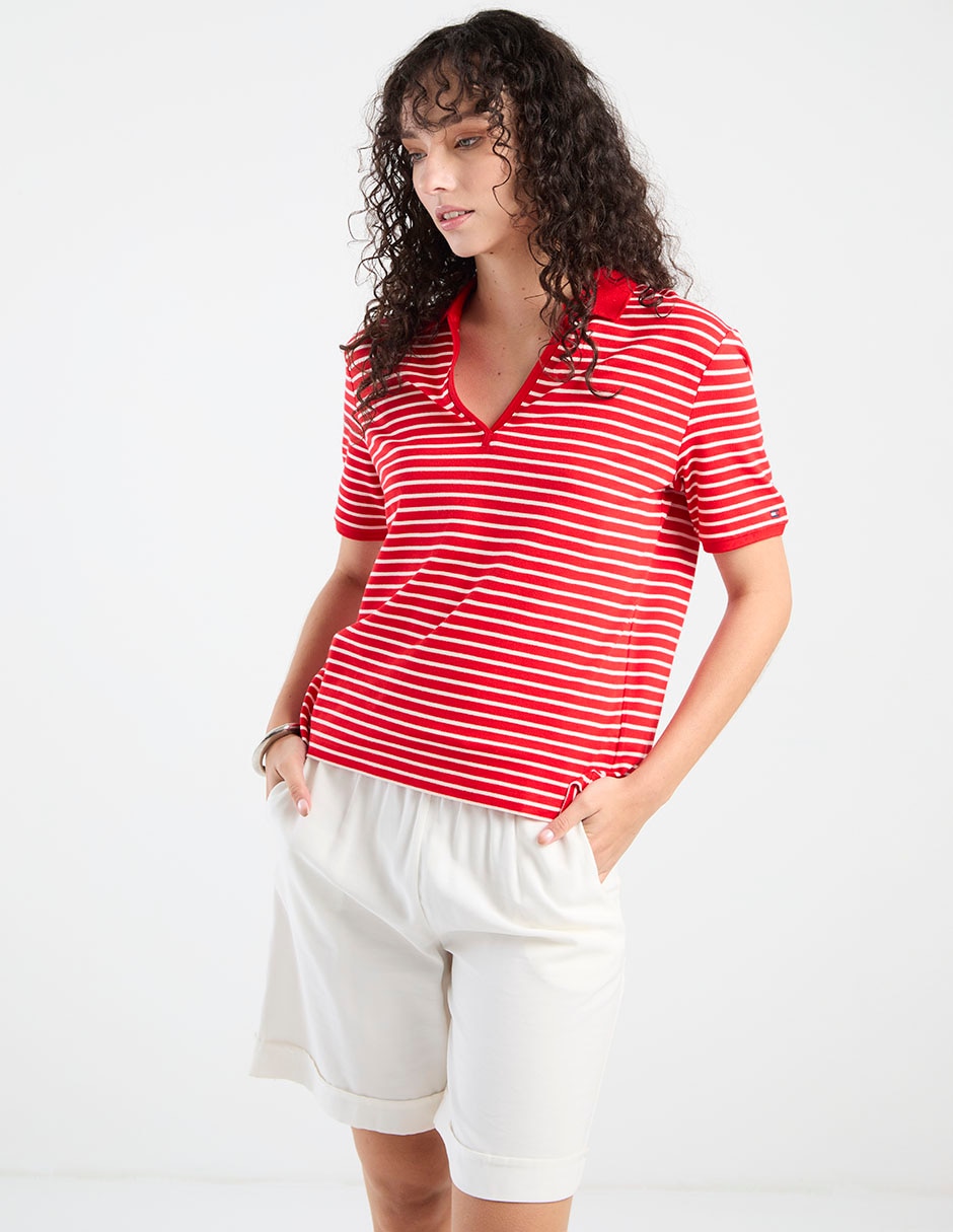 Playera tipo polo Tommy para mujer