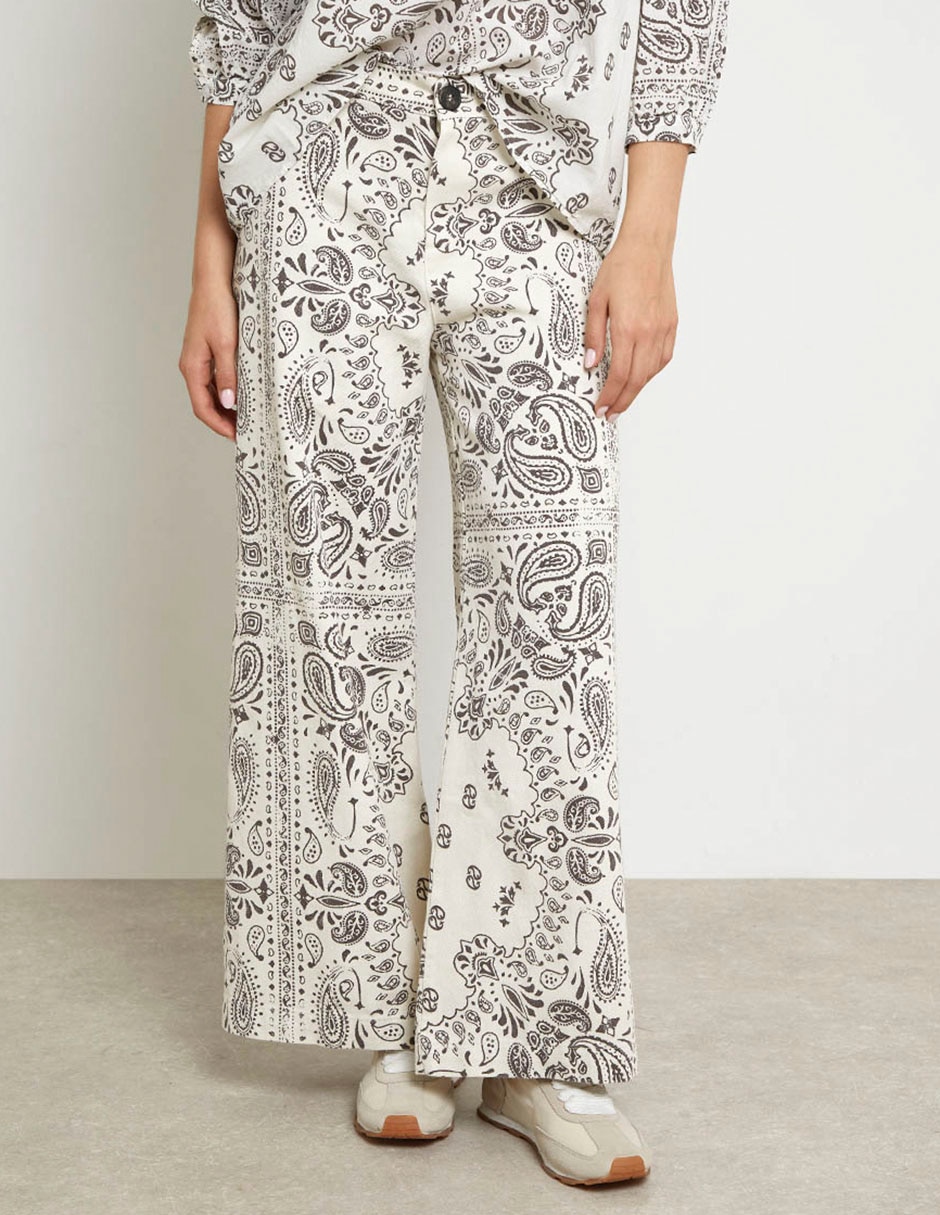 Pantalón relaxed flare para mujer