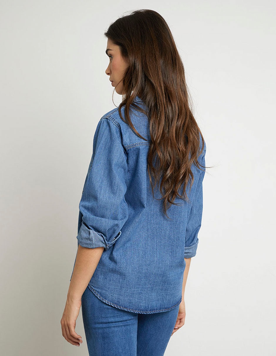 Blusa camisera manga larga para mujer 2