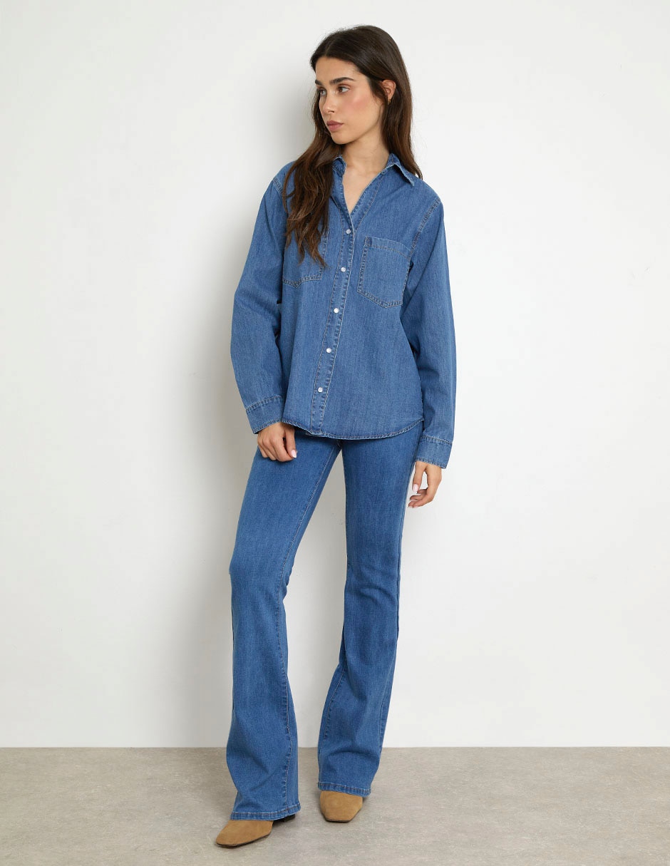 Blusa camisera manga larga para mujer 3