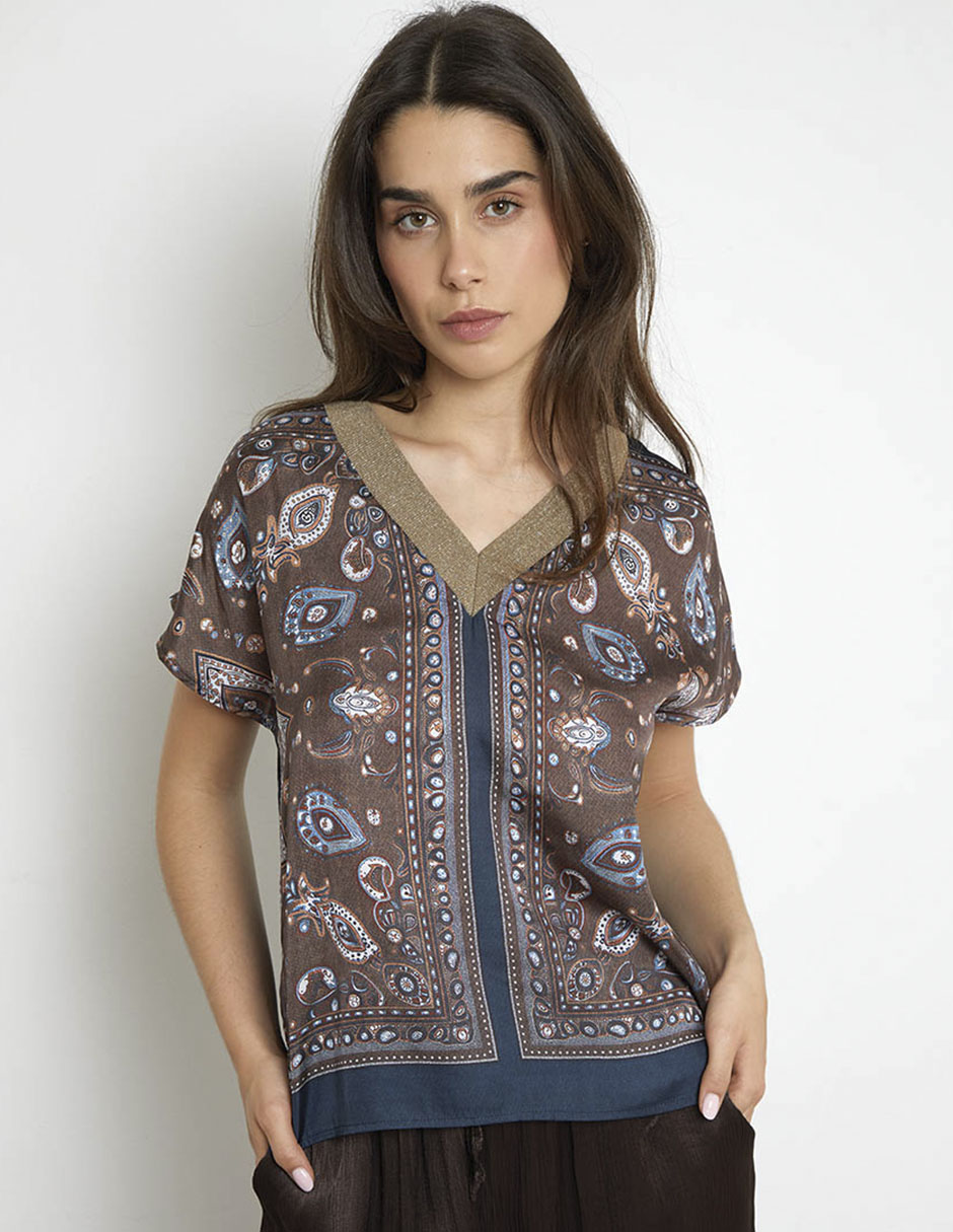 Blusa manga corta para mujer