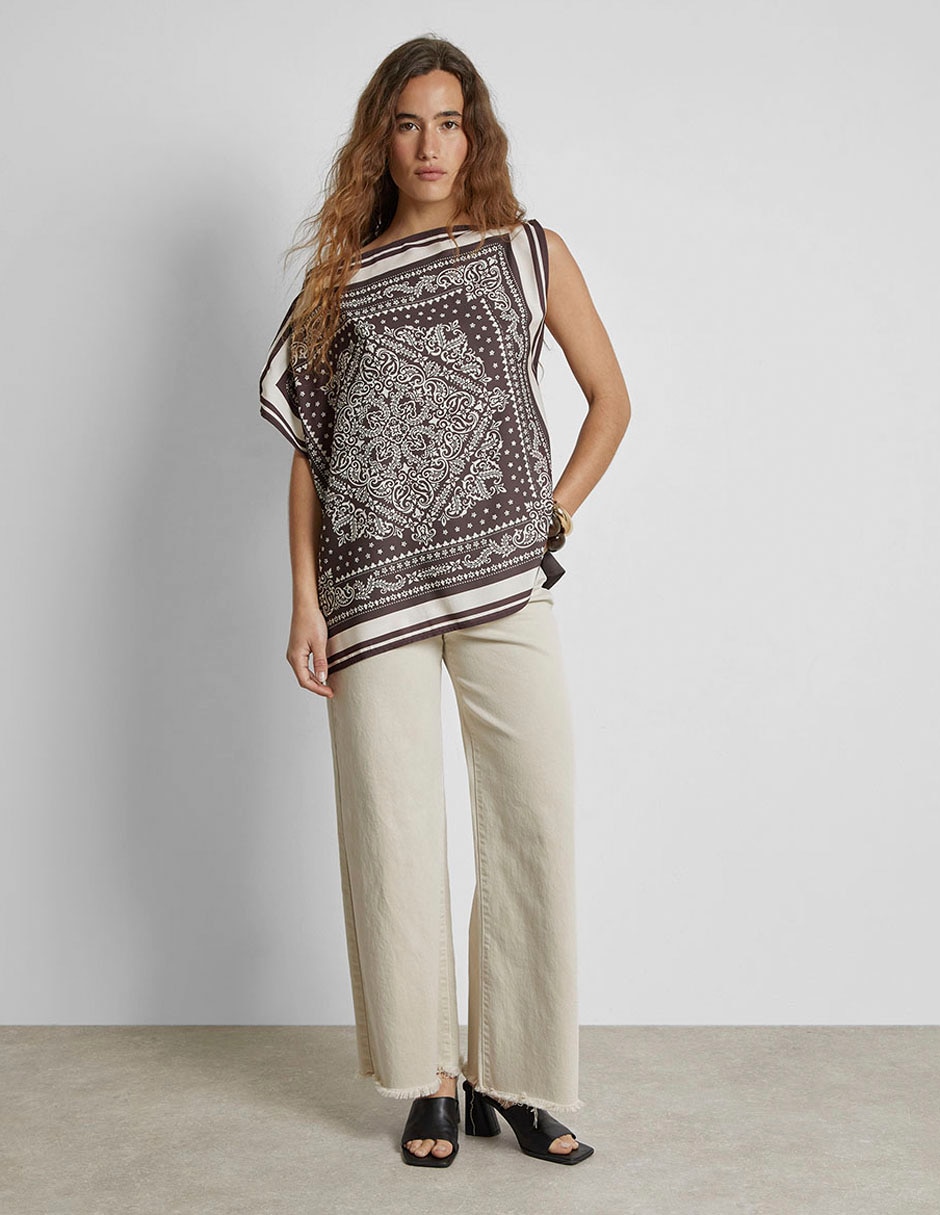 Blusa manga corta para mujer